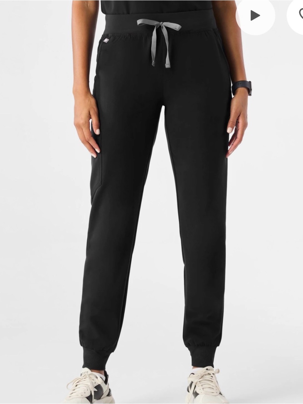 Figs women’s Black Joggers with White Drawstrings